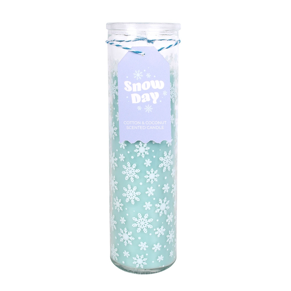 Something Different - Snow Day Snowflake Print Cotton & Coconut Tube Bougie Parfumée - Multicolore